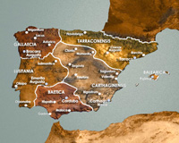 Mapa de la divisin provincial de la Hispania romana