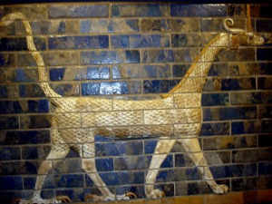 drag�n en ladrillo esmaltado 