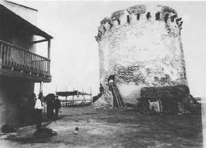Torre de la Enca�izada, en La Manga de San Javier, hacia 1890
