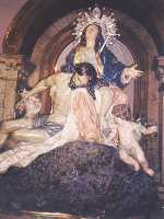 Mara Santsima de las Angustias por la Cofrada de Servitas en el Viernes Santo