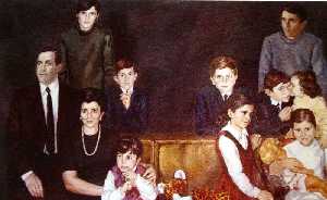 La familia de doctor Rabadn. Oleo. Autor: Falgas