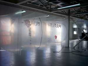 Obra  en la sala de exposicin  del Centro Prraga