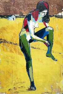 2000. Manuel Prez Lpez. ''Retrato de Pilar sobre campo (II)''