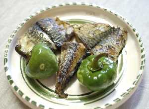 Caballa frita con pimientos[Caballa]